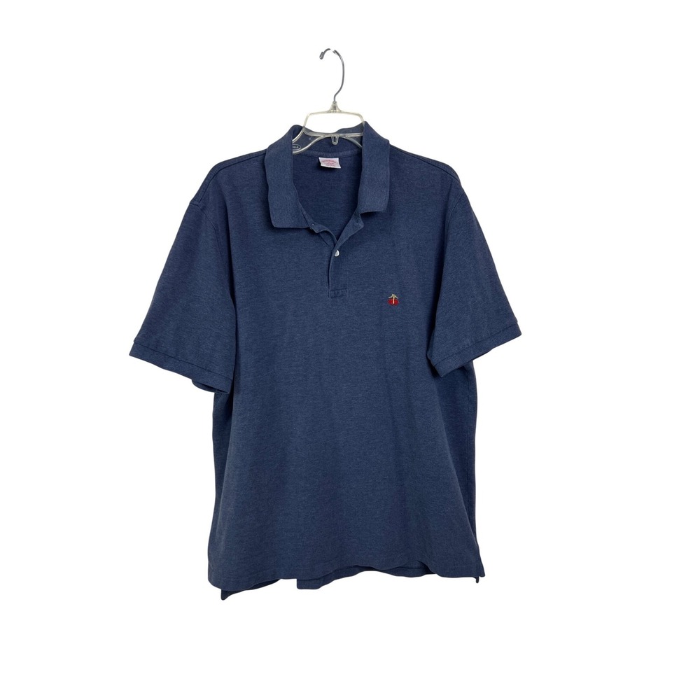 Brooks Brothers Polo 1818 Mens Size XL Blue 100% Cotton Short Sleeve Logo D33